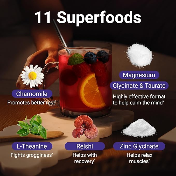 MoonBrew Sleep Aid Sleepy Berry Smoothie Drink Mix &amp Electric Milk Frother Bundle