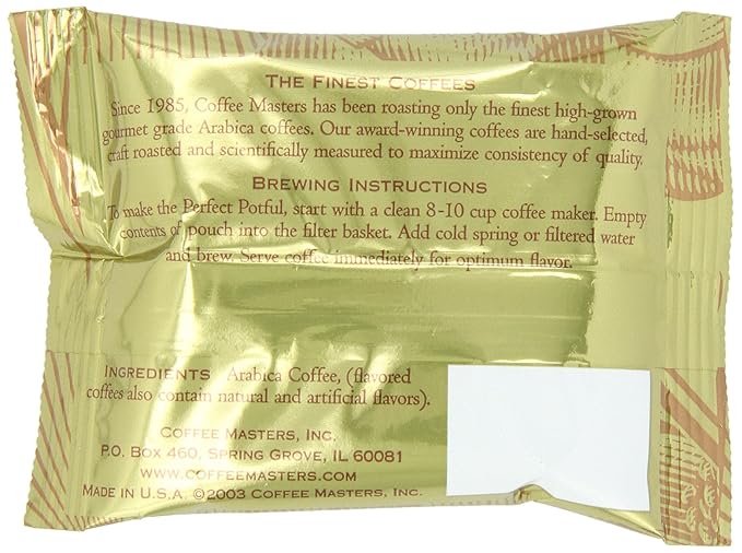 Coffee Masters Perfect Potful Butter Pecan Ground Coffee 1.5-Ounce Packets (Pack of 12)