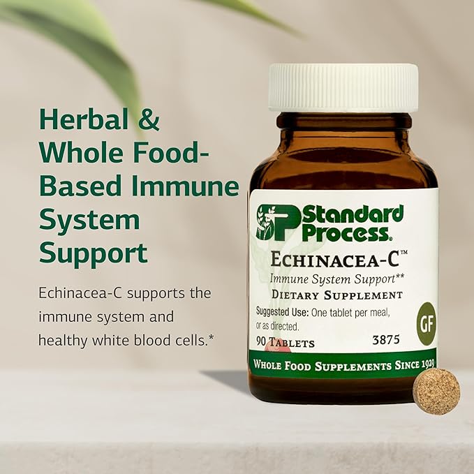 Standard Process Echinacea-C - Supplement for Immune System Support - Offers Daily Vitamin C Dose - Gluten-Free Non-Dairy &amp Non-Soy - 90 Tablets (90 Servings)