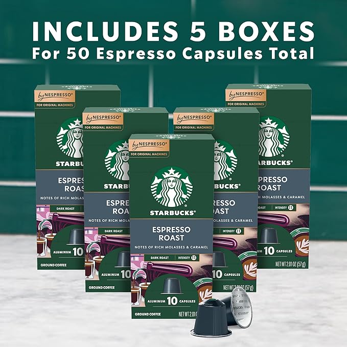 Starbucks by Nespresso Original Line Dark Roast Espresso 50-count Espresso Pods