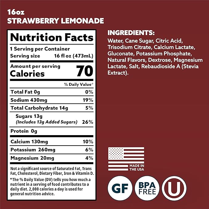 HOIST Premium Military Hydration Electrolyte Drink Powerful IV-Level Hydration Clinically Proven Performance Drink Strawberry Lemonade 16 Fl Oz (Pack of 12)