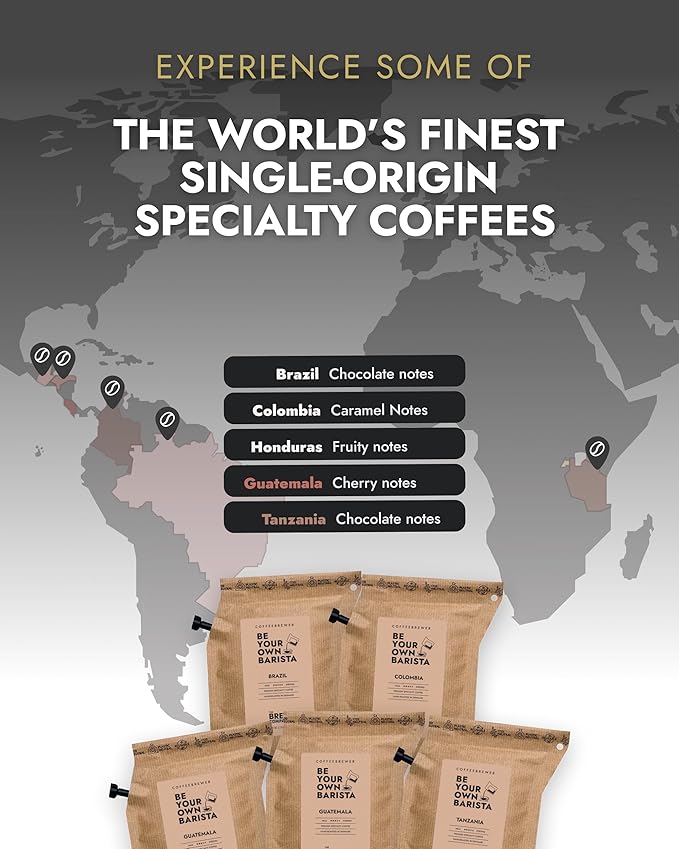 Christmas Coffee Gifts for Men &amp Women - 10 of the World's Finest Single Estate Specialty Coffees in Sampler Box for Coffee Lovers | Perfect Secret Santa Gift Set Idea with Unique Coffeebrewers