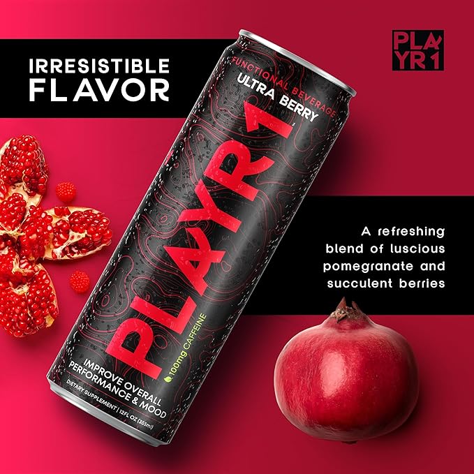 PLAYR1 Ultra Berry Caffeinated 24 Pack