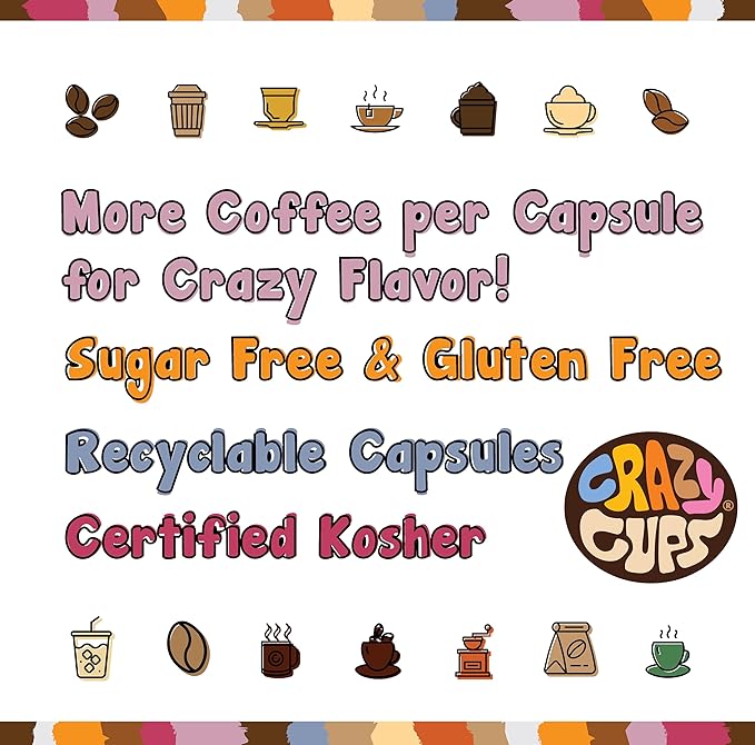 Crazy Cups Fall Coffee Pods Variety Pack for Keurig K Cup Coffee Maker Seasonal Favorites Fall Blend Sampler 50 Count