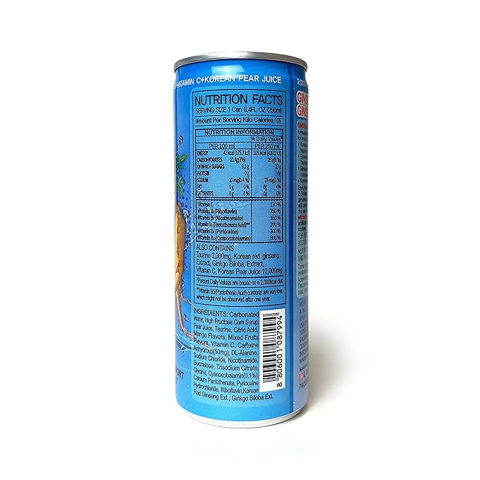 Ginseng Energy Drink Zero Added Sugar 8.4 Fl Oz (24 Cans Per Pack)