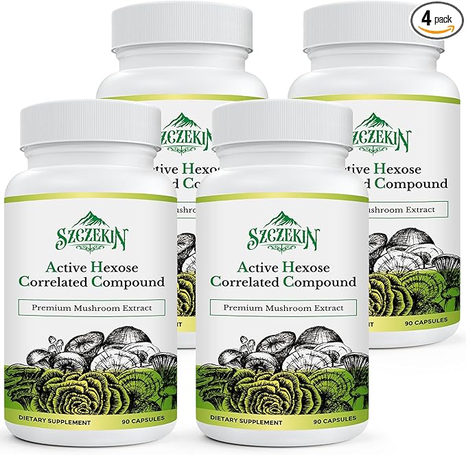Active Hexose Correlated Compound 1500 mg Supplement Natural 8 Mushroom Extract Supplement Immune System Liver Function Natural Killer and T Cells Activity 360 Veggie Capsules