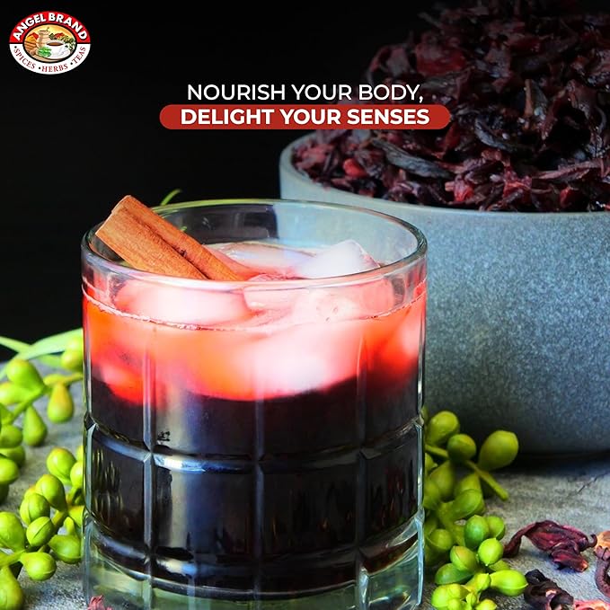 Angel Brand Dried Sorrel Hibiscus Flowers 1.5 lbs Pouch - Discover Rich Flavor &amp Aroma of Healthful Delights with Hibiscus Tea Loose Leaf - Enjoy Refreshing &amp Nutritious Beverages to Elevate