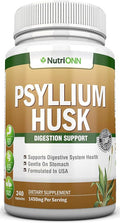 PSYLLIUM Husk Capsules - 1450mg Per Serving - 240 Capsules - Double Strength - Premium Psyllium Fiber Supplement - Great for Digestion and Regularity - 100% Natural Soluble Fiber