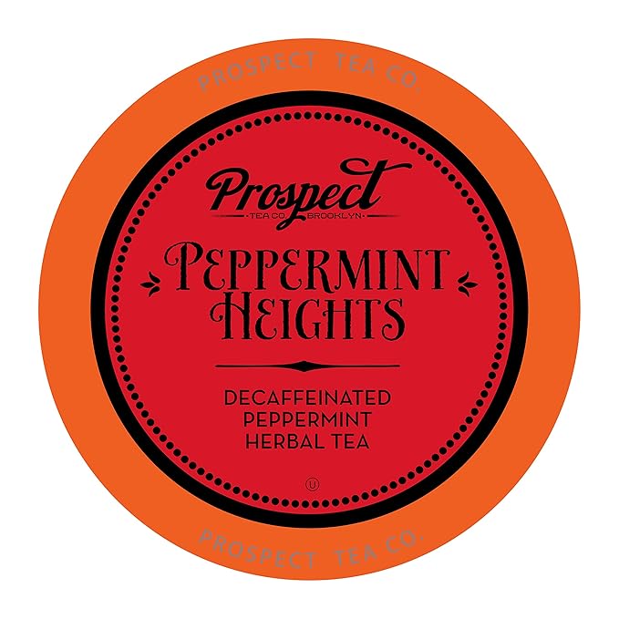 Prospect Tea Co. Peppermint Heights Herbal Tea Pods Compatible with K Cup Brewers Including 2.0 40 Count