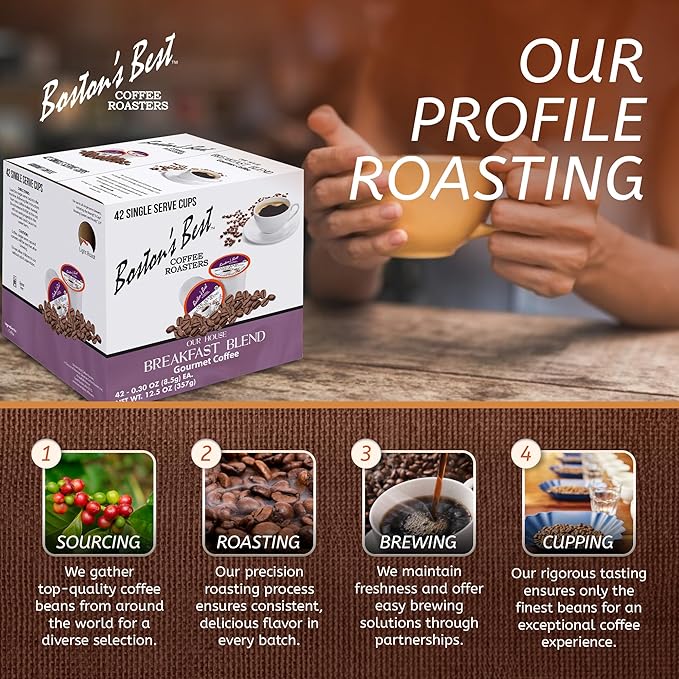 Boston’s Best - Smooth Light-Roast Breakfast Blend Delicious Gourmet Coffee Compatible with Keurig Coffee Maker 1 Count (42 Single Serve Cups)