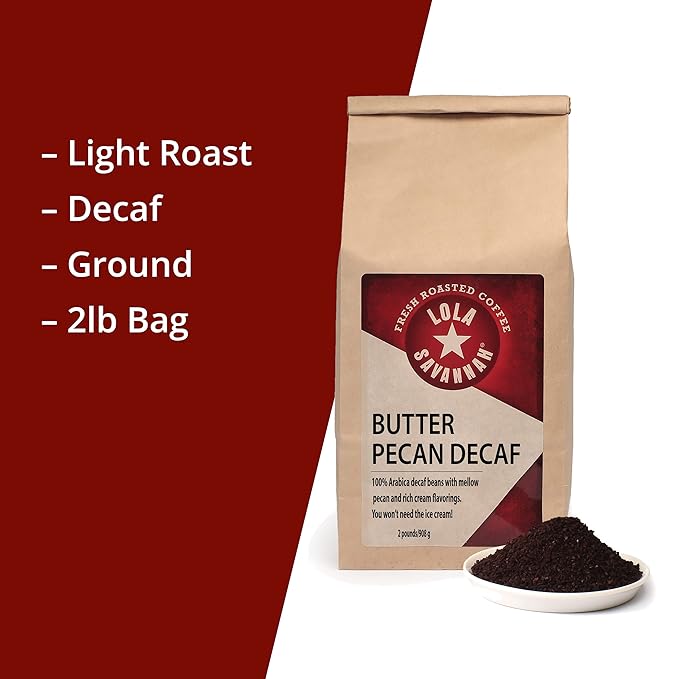 Lola Savannah Butter Pecan Ground Decaf Coffee 2lb