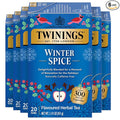 Twinings Winter Spice Herbal Tea Individually Wrapped 20 Count (Pack of 6) Camomile Apple Cinnamon &amp Clove Caffeine-Free Enjoy Hot or Iced 120 Teabags