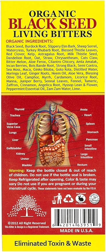 Essential Palace Organic Black Seed Detox Living Bitters 16 oz (1)