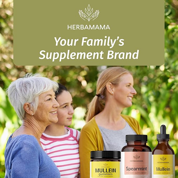 HERBAMAMA Spearmint Leaf Capsules - 1000mg Spearmint Leaves for Gut Cleanse &amp Digestive Support - Vegan Non-GMO Mentha Spicata Supplement