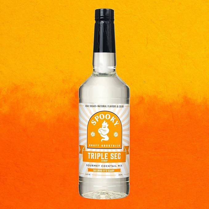 SPOOKY - Triple Sec Mix - Real Orange &amp Real Sugar - No Artificial Colors Flavors or Corn Syrup - Premium Gluten Free Cocktail Mix Syrup - 32 Oz (Pack of 2)