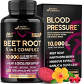 Beet Root 5-in-1 Complex Capsules - Healthy Blood Pressure Support Supplement** for Heart &amp Circulation Support - Olive Leaf Hawthorn Berry &amp Hibiscus - for Men &amp Women - Made in USA 120