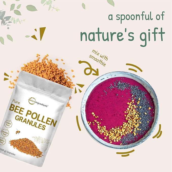 Micro Ingredients Pure Bee Pollen Granules 2 lb | Fresh Harvest Raw &amp Natural Superfood | Rich in B Vitamins Minerals Protein &amp Antioxidants | Keto Non-GMO