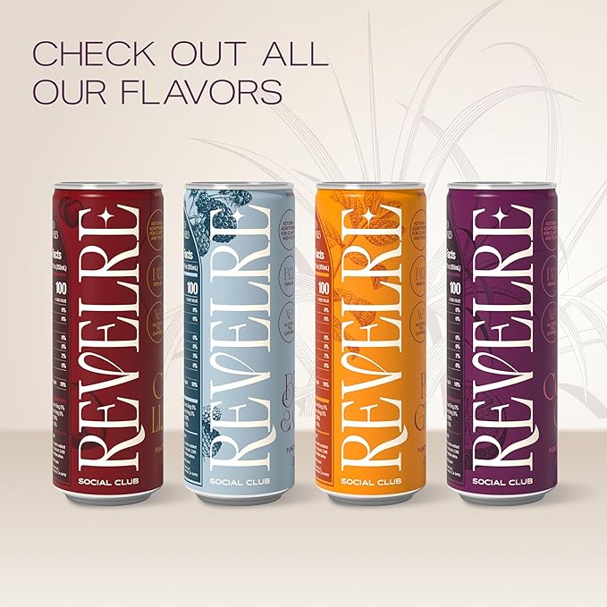 Revelre Functional Social Tonic with Ketones and Adaptogens - Mindful Blend for Focus and Calm - Ketones Magnesium B12 Reishi &amp Cordyceps Mushrooms - Non Alcoholic - Cosmic Cola 12 oz (12 Pac