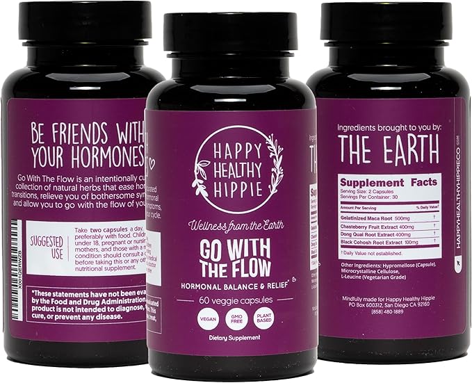 Hormone Balance for Women – PMS Support Supplement Menopause &amp Perimenopause | Bloating Relief Menstrual Cramp Mood PMDD | Chasteberry Supplements Black Cohosh Dong Quai | Vegan Non-GMO 60