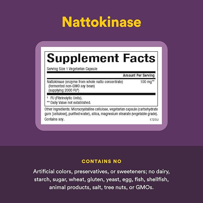 Natural Factors - Nattokinase 100mg Supports Circulatory Health 60 Vegetarian Capsules
