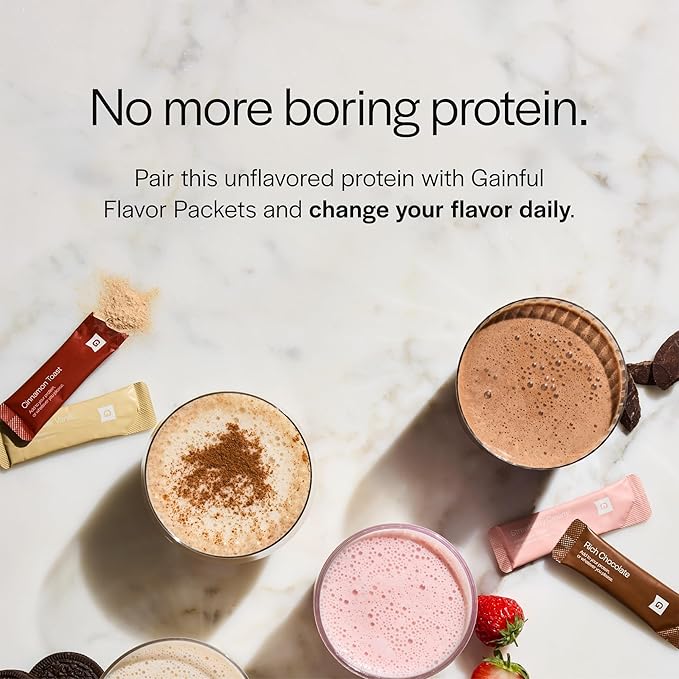 Gainful Performance Whey Protein Powder 25g Protein per Serving Unflavored Supports Muscle Growth Recovery and Endurance with Tart Cherry Powder No Artificial Ingredients 14 Servings