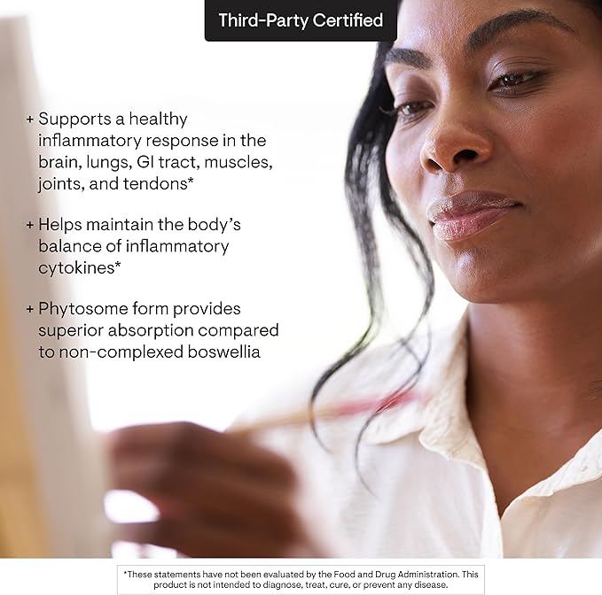 THORNE - Boswellia Phytosome - Supports a Healthy Inflammatory Response in the Brain Lungs GI Tract Muscles Joints &amp Tendons* - Third-Party Certified - Gluten Dairy &amp Soy-Free - 60 Capsul