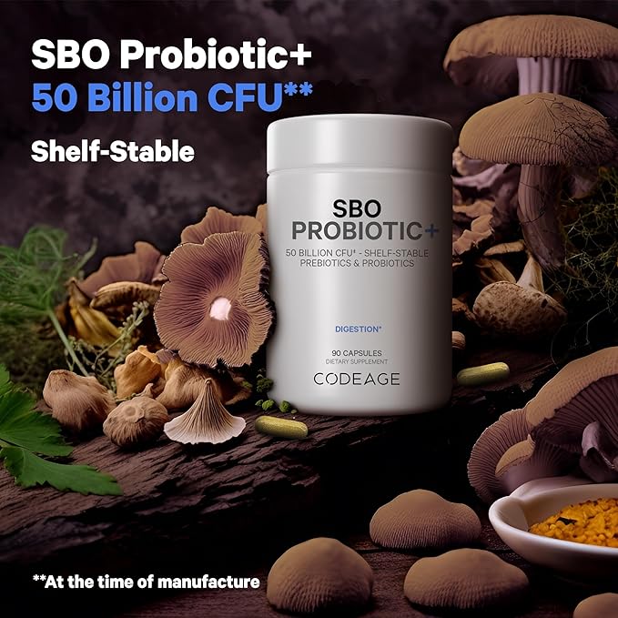 Codeage Multi Collagen Protein Capsules 5 Types Ashwagandha Withania Somnifera &amp Organic Amla Berry + SBO Probiotic Blend 50 Billion CFU Bundle Lactobacillus Plantarum Bacillus Subtilis Non-GM