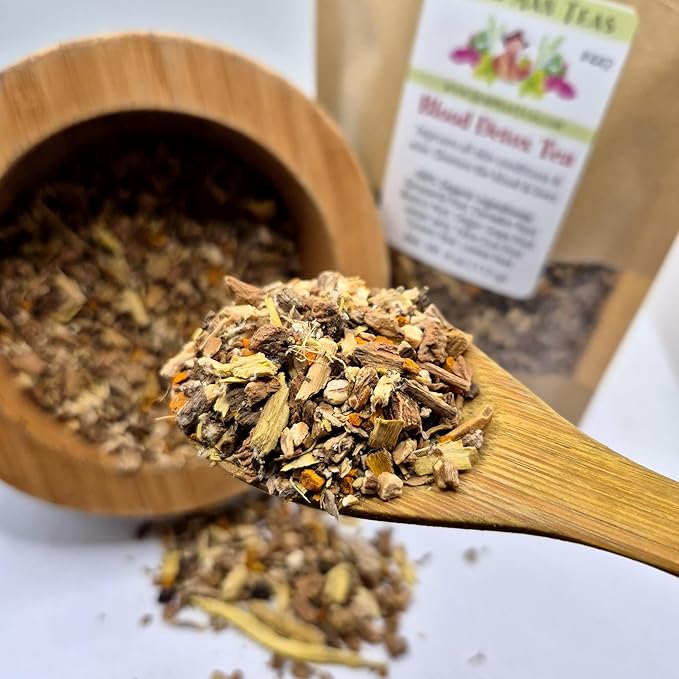 BLOOD DETOX TEA - cleanses the blood supports liver function and improves all skin conditions by master herbalist Khabir – 100% Organic Non-GMO no additives
