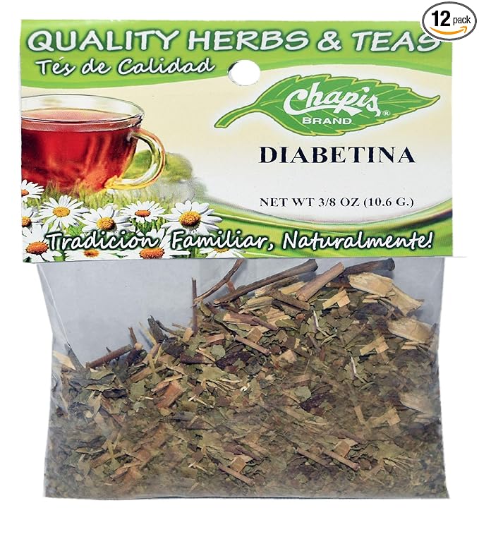 12 PIECES CHAPIS DIABETINA NATURAL HERBS HIERBAS Net Wt. 3/8 oz. (10.6 g)