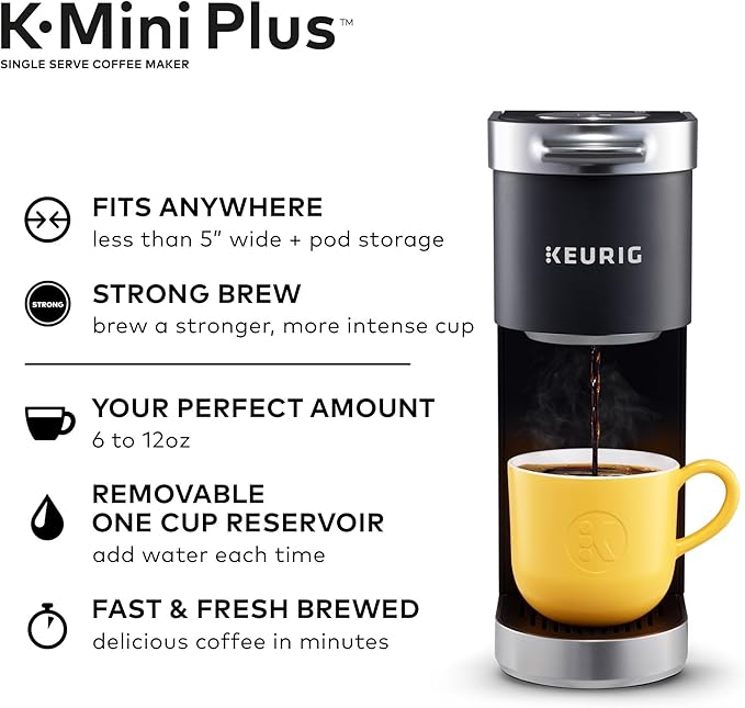 Keurig K-Mini Plus Coffee Maker with McCafé Classic Collection Variety Pack 40 Count K-Cup Pods