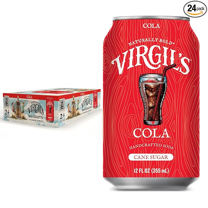 Virgil's Handcrafted Cola - Bold Flavor Caffeine Free - 12oz Cans 24 Pack