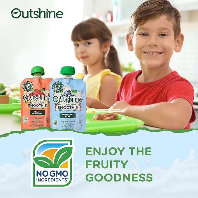 Outshine Fruit Smoothie Pouches Variety Pack - Ready-to-Drink Smoothies -Perfect for Kids and Adult On-the-Go -Fruit &amp Yogurt Pouches for Snacking - (24 Count)