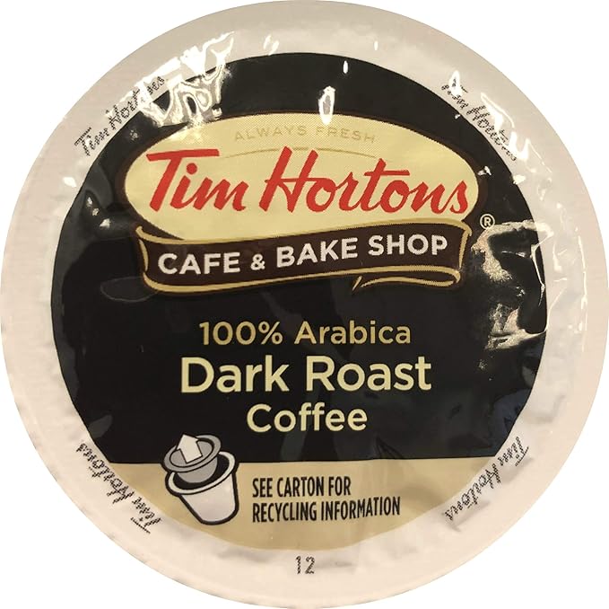 Tim Horton's Single Serve Coffee Cups Dark Roast 72 Count (Packaging May Vary)