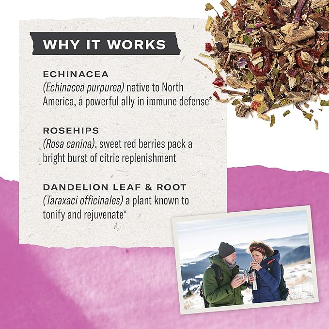 Numi Organic Immune Boost Herbal Tea – 48 Herbal Tea Bags – Caffeine Free Wellness Blend with Elderberry Elderflower Ginger &amp Lemongrass for Immune Support &amp Soothing Flavor
