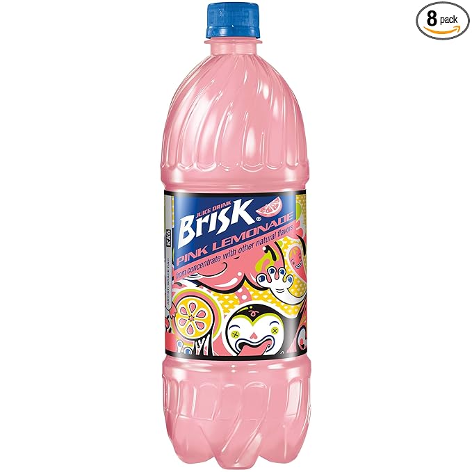 Brisk Pink Lemonade Juice Drink 1Liters (Pack of 8)