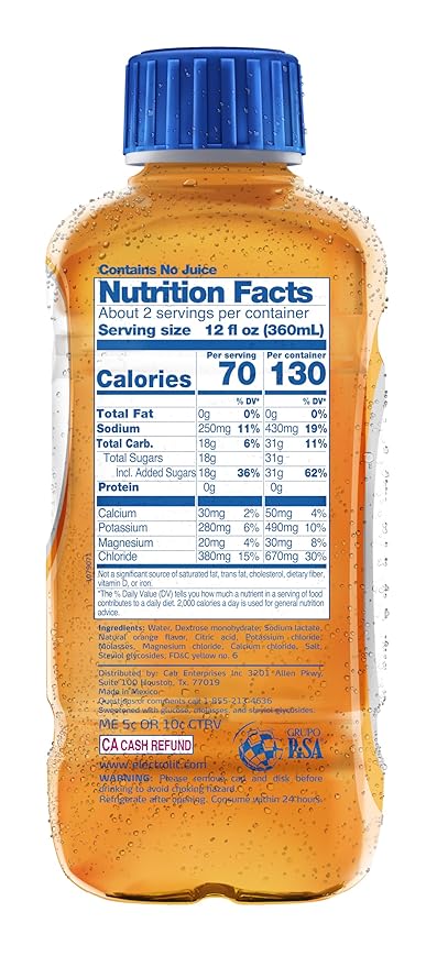 Electrolit Electrolyte Beverage Orange 21 Fl Oz bottle (Pack of 12)