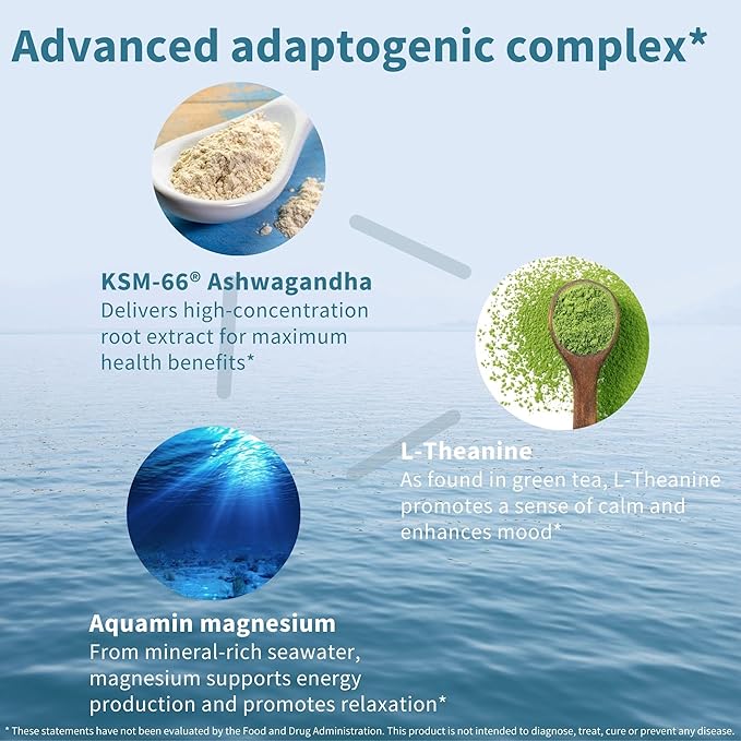 Igennus High Strength Ashwagandha KSM-66 Stress Relief Complex L-Theanine &amp Magnesium &amp Root Extract Adaptogens Methylated B Vitamins Calm &amp Sleep Support Clean Label 180 Fast Acting