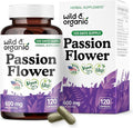 Wild &amp Organic Passion Flower Extract Capsules 600 mg - Relaxation &amp Mood Support - Passionflower Supplement - Passiflora Incarnata Herb - Vegan No Fillers Non-GMO - 120 Count
