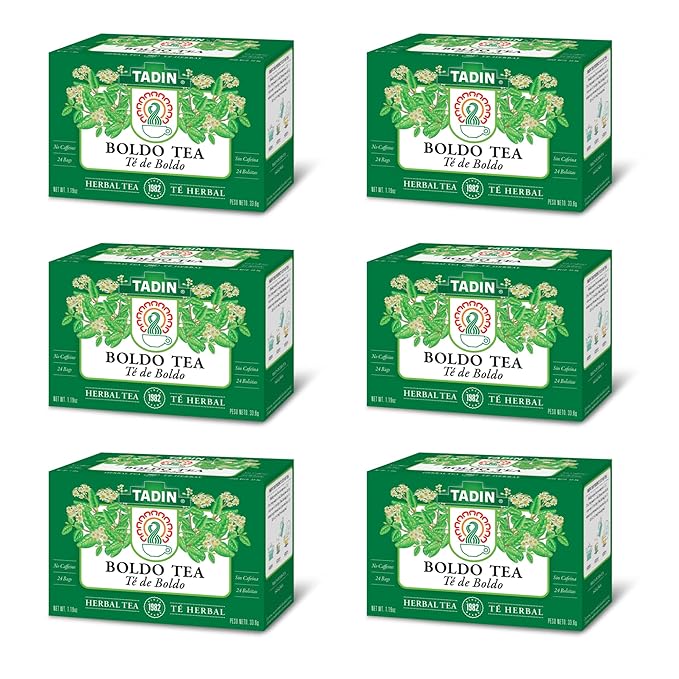 Tadin Boldo Herbal Tea Caffeine Free 24 Count (Pack of 6)