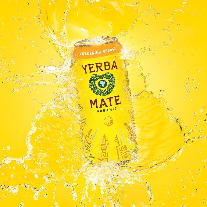 Yerba Madre Organic Yerba Mate Clean Energy Drink Alternative Bundle Bluephoria &amp Awakening Orange Flavors 15.5 Oz (Pack of 24) 150mg Natural Caffeine Smooth Energy &amp Focus