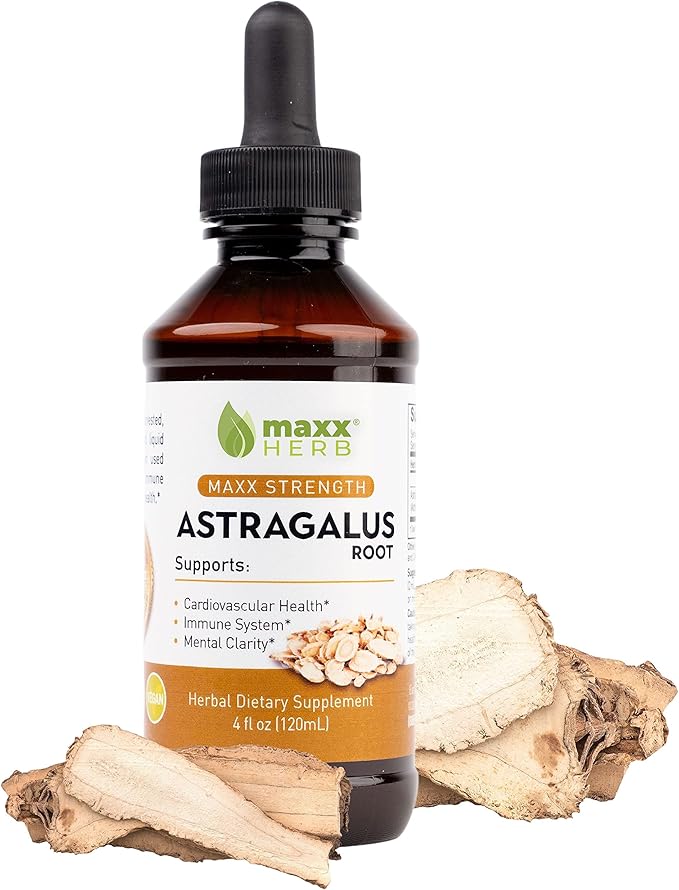 Maxx Herb Astragalus Root Extract - Max Strength Liquid Tincture Absorbs Better Than Capsules or Powder for Immune Support and Mental Clarity - 4 Oz Bottle (60 Servings)