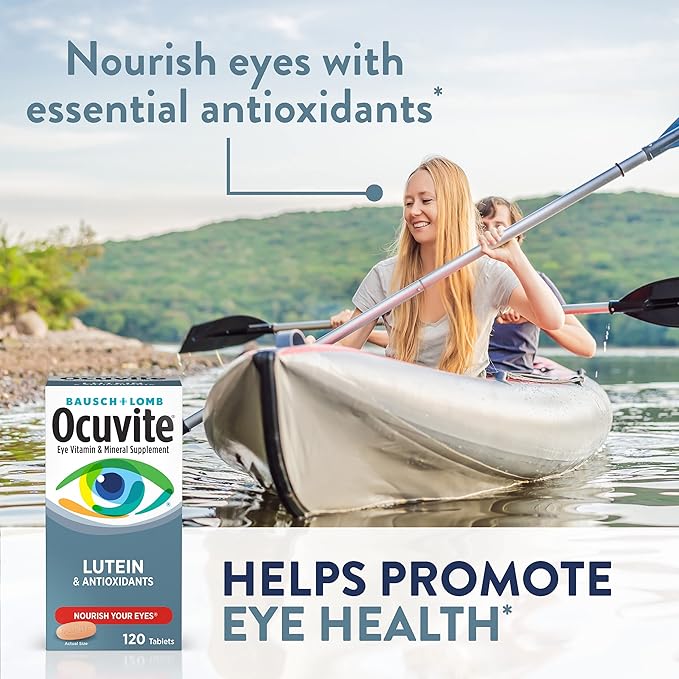 Ocuvite Eye Vitamin &amp Mineral Supplement Lutein &amp Antioxidant Vitamins A C E Zinc for Eye Health Vitamins for Eyes 120 Tablets (Pack of 2)