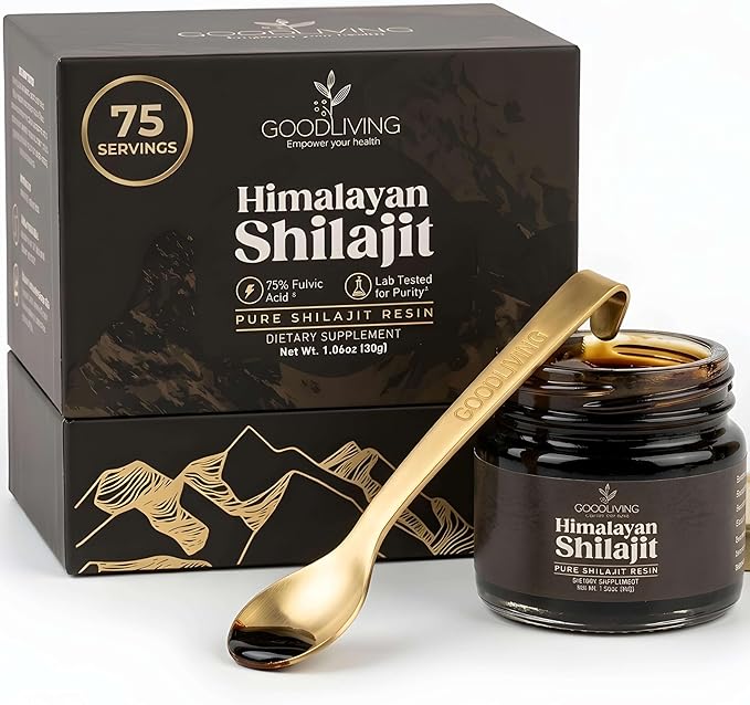 Himalayan Shilajit Resin - 400mg High Potency Lab Tested Pure Shilajit for Men &amp Women 75% Fulvic Acid 85+ Trace Minerals Energy &amp Immune Support 2.5 Month Supply (30g)