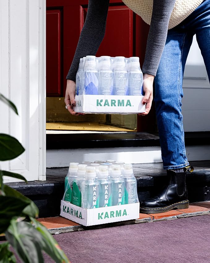 Karma Energy Drink – 12 Pack Blueberry Watermelon Caffeinated Water with Cognizin® Nootropics Vitamins &amp Immune Support Low Calorie