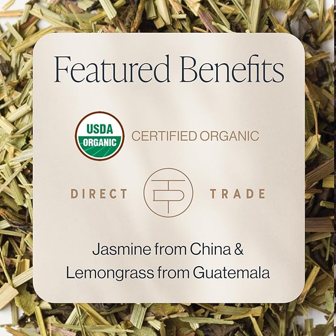 Rishi Tea Orange Blossom Green Tea - Organic Low Caffeine Loose Leaf Floral &amp Naturally Sweet Blend with Tropical Herbs and Citrus - 16 Ounces 64+ Servings