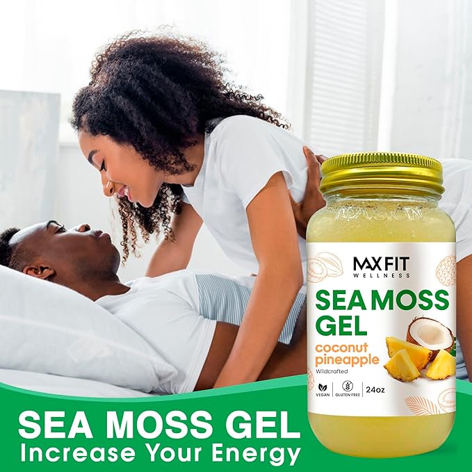 Sea Moss Gel Raw Coconut Pineapple (25 Flavors) 24oz Wildсrafted Gold Sea Moss Gel from Saint Lucia | 92 Vitamins and Minerals | Pure Raw+Non-GMO