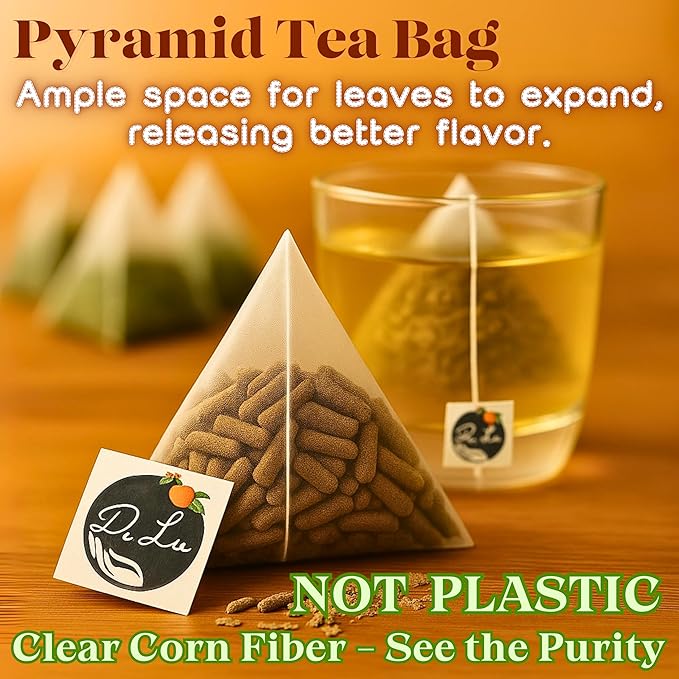 Dr. Lu’s Organic Mullein Leaf Tea | High-Altitude Grown in the Rocky Mountains | Pure Botanical Respiratory Support | 30 x 3g Premium Fill Corn Fiber Pyramid Bags (No Plastic No Nylon)