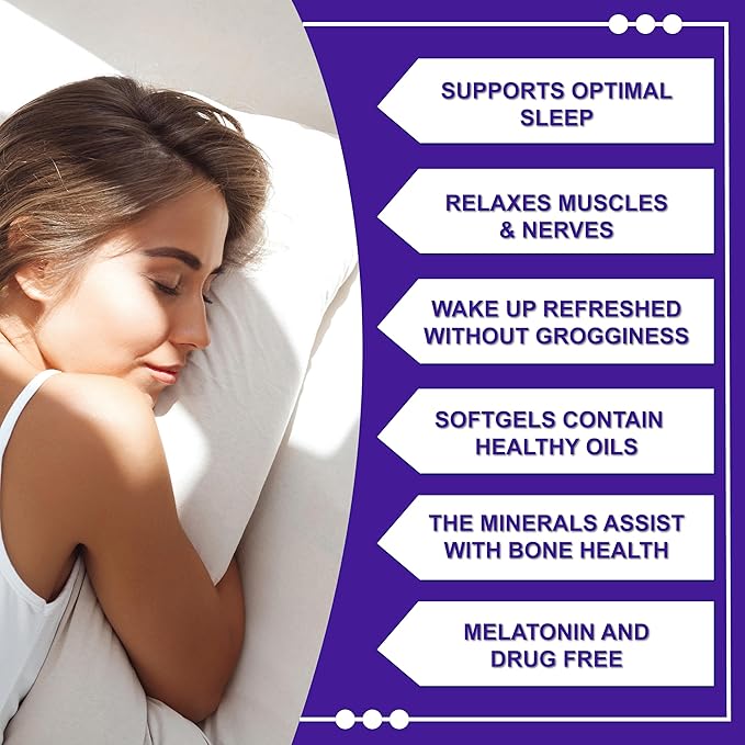 Nutrition Breakthroughs Sleep Minerals II - Sleep Supplement Magnesium Sleep Aids for Adults &amp Good for All Ages Sleep Well Without Melatonin with Calcium Vitamin D &amp Zinc 120 Softgels