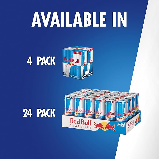 Red Bull Sugar Free Energy Drink with 114mg Caffeine plus Taurine &amp B Vitamins 12 Fl Oz Pack of 24 Cans