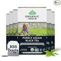Organic India Purely Assam Black Tea - Caffeinated Herbal Tea Bags with Natural Assam Leaves Enjoy with Milk &amp Sweetener USDA Organic Non-GMO Fairtrade Certified - 18 Bags (Pack of 6)